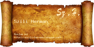 Szili Herman névjegykártya